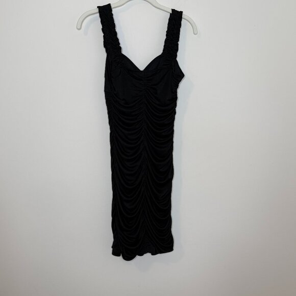 BCX LIttle‎ Black Dress with Ruching in Body and Straps Junior's Medium - Picture 1 of 8